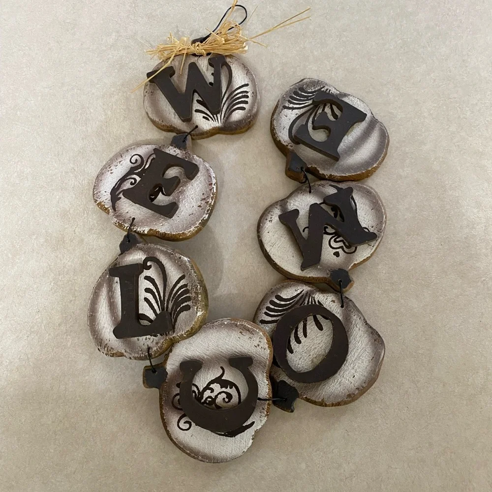 Rustic Fall Pumpkin Welcome Hanging Decor - Picture 4 of 9